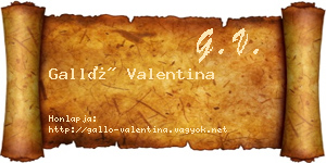 Galló Valentina névjegykártya